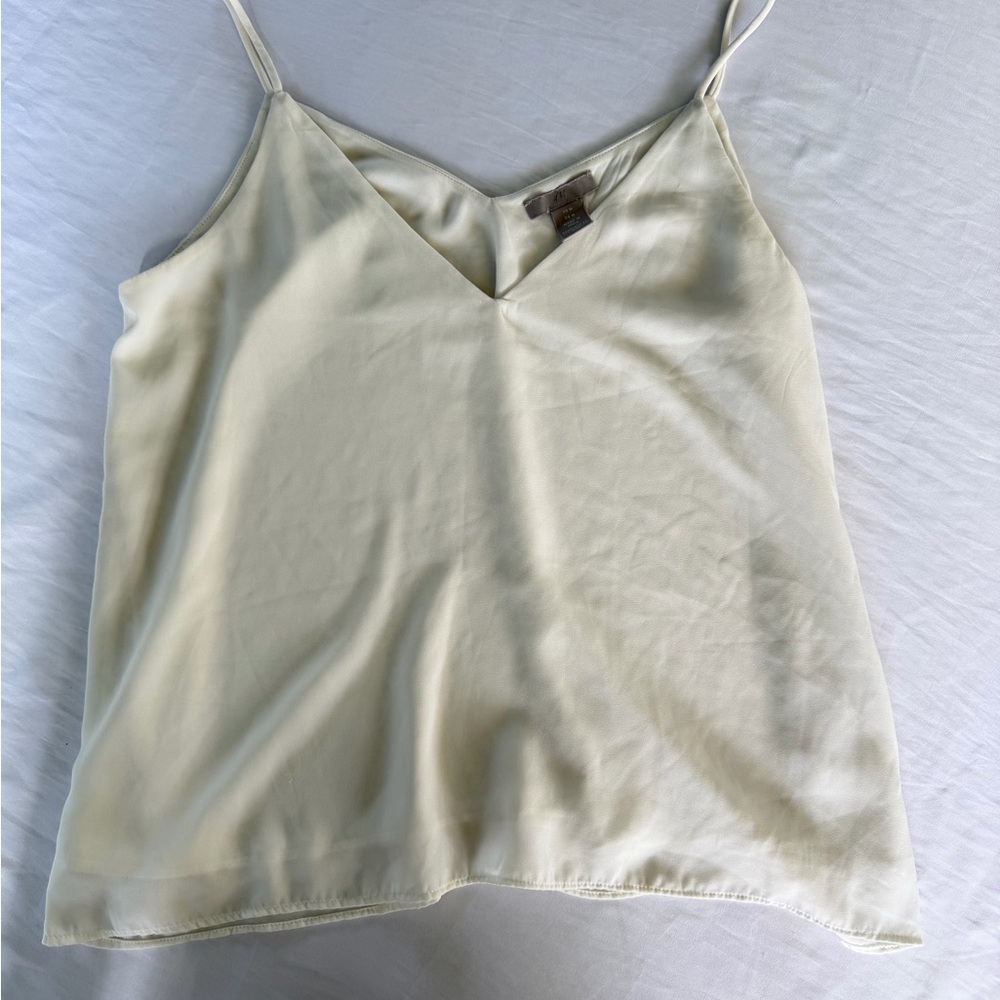 H&M Light Cream V-Neck Spaghetti Strap Women's Camisole